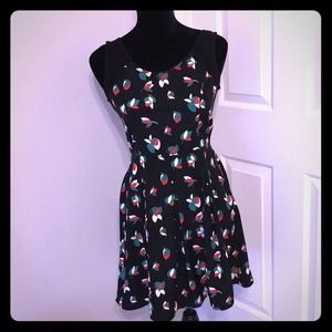 Black mini dress with lace detailing Sz S